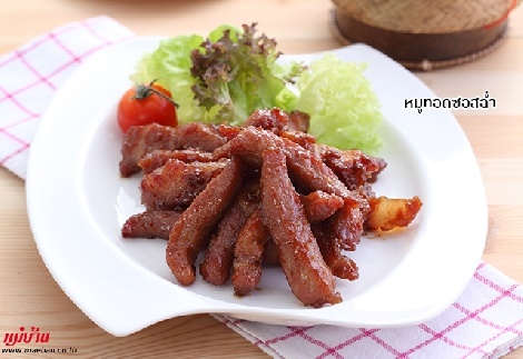 หมูทอดซอสฉ่ำ สูตรอาหาร วิธีทำ แม่บ้าน