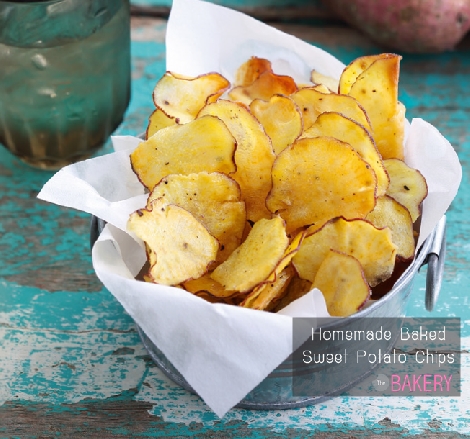 Homemade Baked Sweet Potato Chips สูตรอาหาร วิธีทำ แม่บ้าน