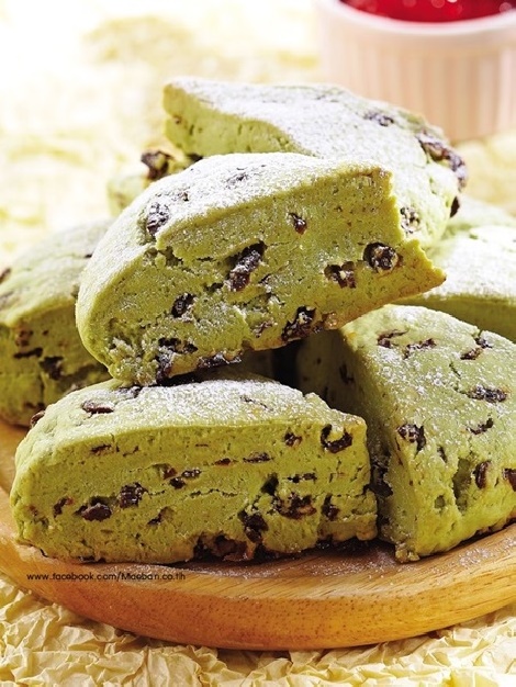 Matcha Scone  สูตรอาหาร วิธีทำ แม่บ้าน