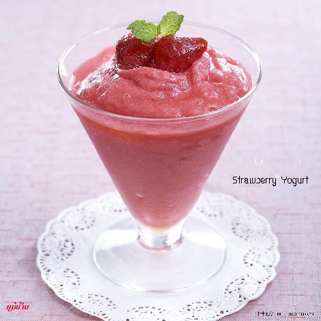 Strawberry Yogurt สูตรอาหาร วิธีทำ แม่บ้าน