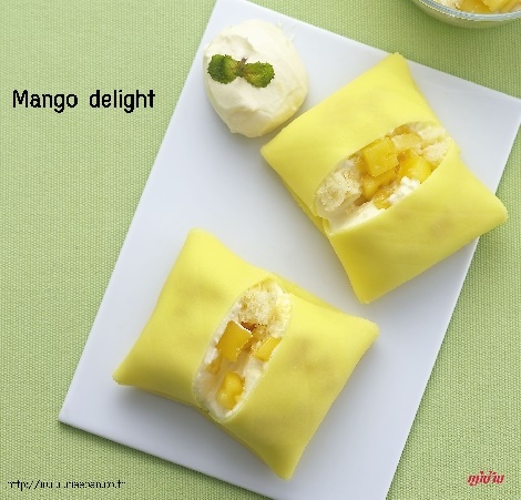 Mango delight สูตรอาหาร วิธีทำ แม่บ้าน