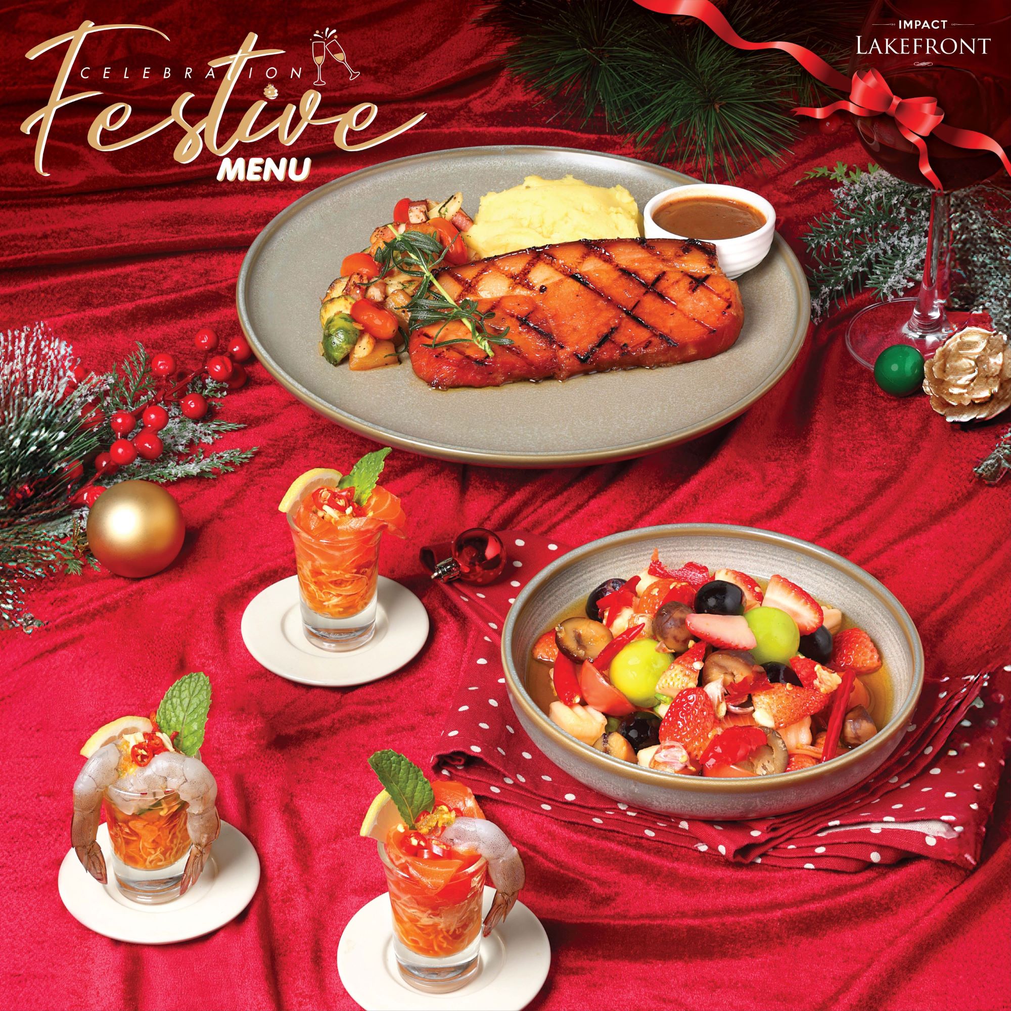 3 ร้านอาหารเครืออิมแพ็ค แนะนำเมนู Festive เชิญร่วมฉลองส่งท้ายปีกับเมนูแสนอร่อย  ตั้งแต่ วันนี้  - 31 ธันวาคม 2567