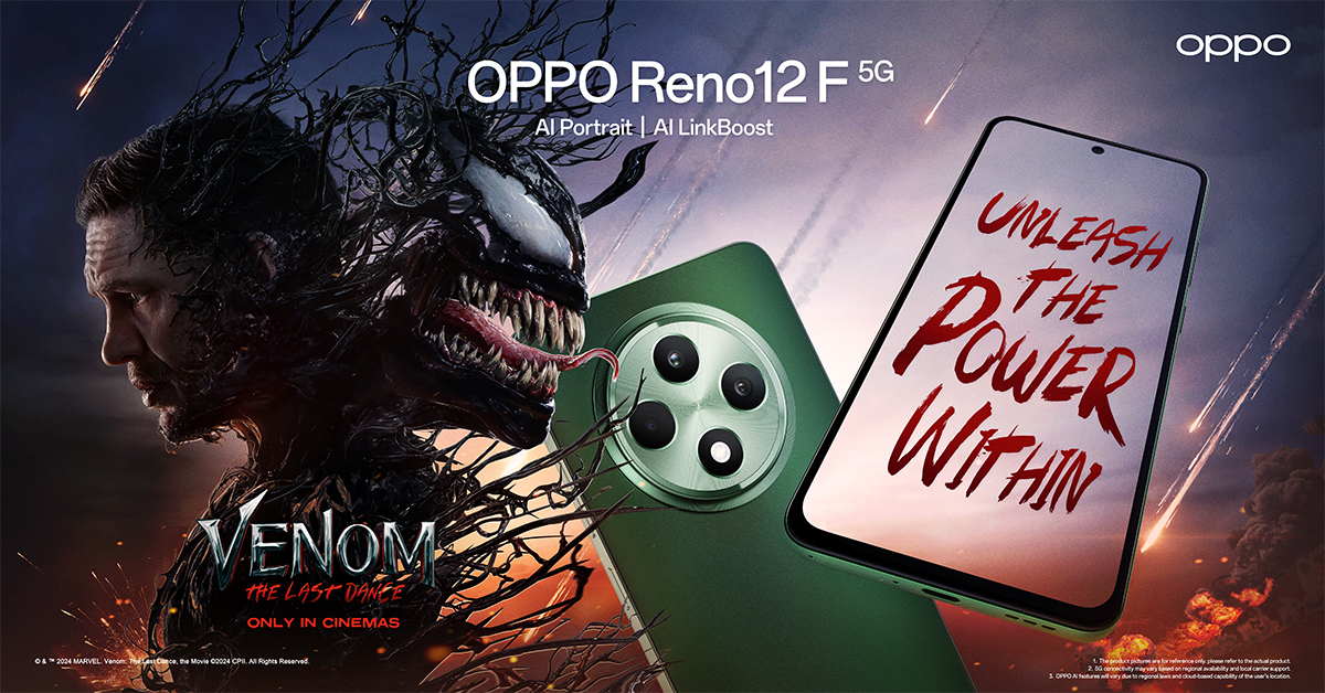OPPO จับมือ Venom ร่วมมอบประสบการณ์ศึกใหญ่ครั้งสุดท้าย  The Last Dance ปลดปล่อยพลังแห่ง OPPO Reno12 F 5G