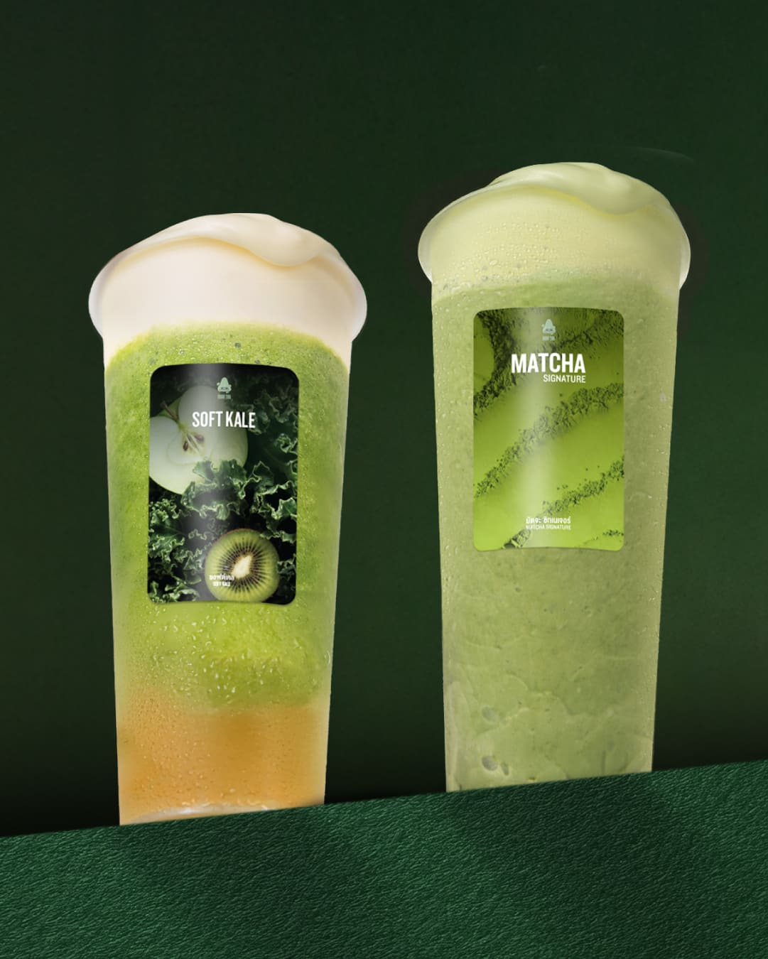 “Soft Kale & Matcha Signature”  สองเมนูสีเขียวจากธีม “Green the Moment” ที่ผสมผสาน  ความเป็นซิกเนเจอร์ จาก “NOSE TEA” เข้าไปอย่างลงตัว