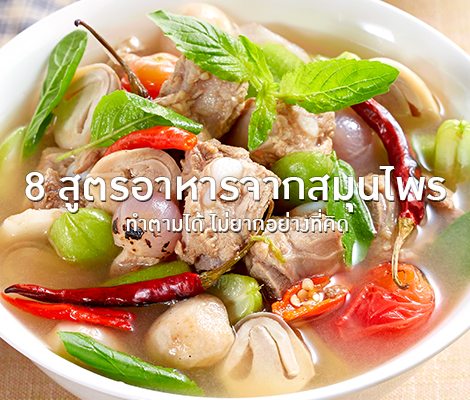 8 สูตรอาหารจากสมุนไพร ทำตามได้ ไม่ยากอย่างที่คิด สำนักพิมพ์แม่บ้าน