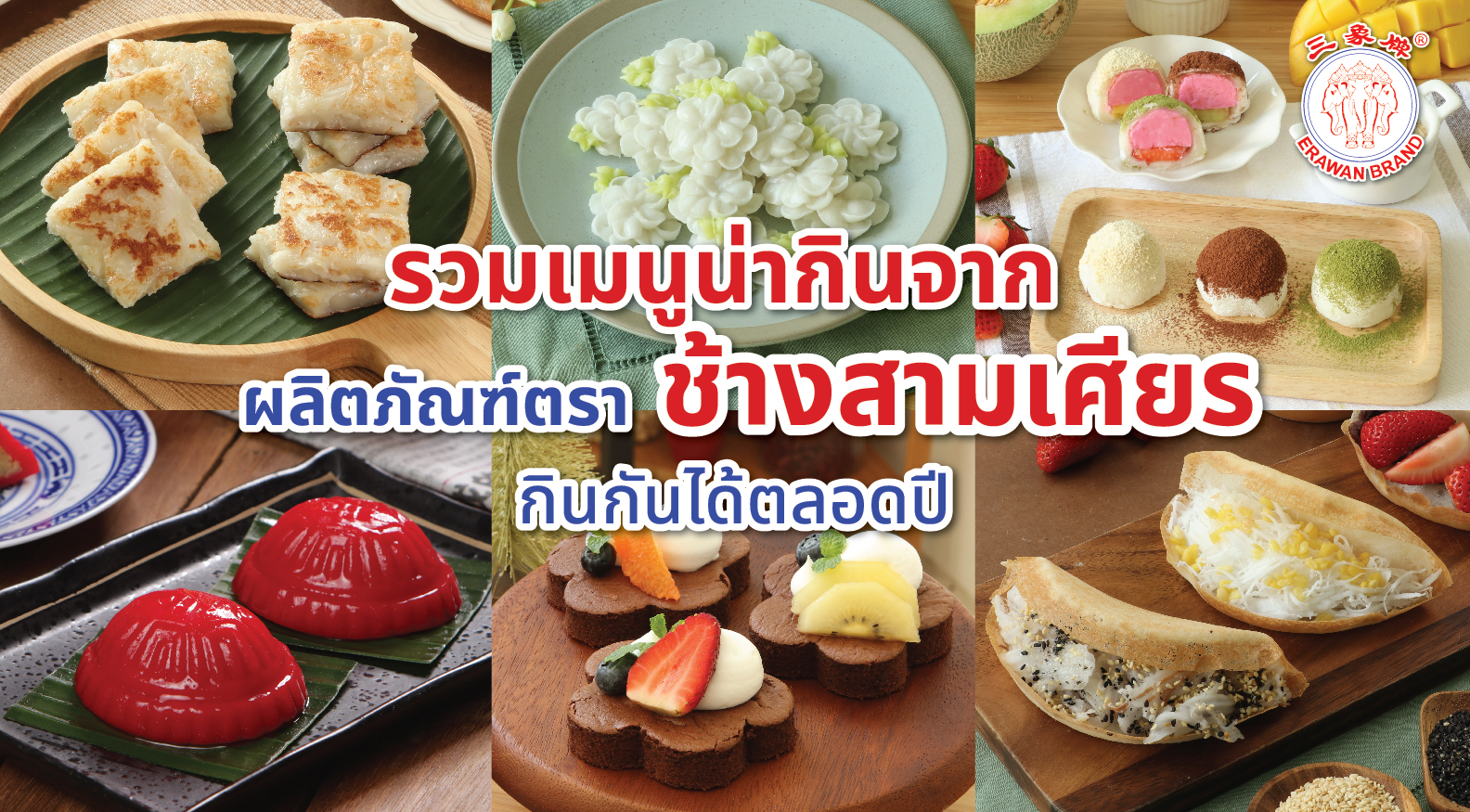 รวมเมนูน่ากินจาก ผลิตภัณฑ์ตรา ช้างสามเศียร กินกันได้ตลอดปี สำนักพิมพ์แม่บ้าน